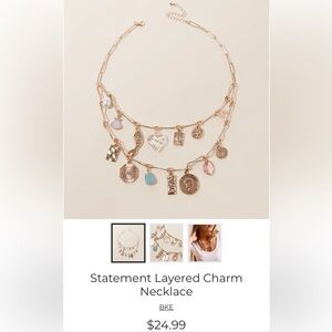 BKE Statement Layered Charm Necklace